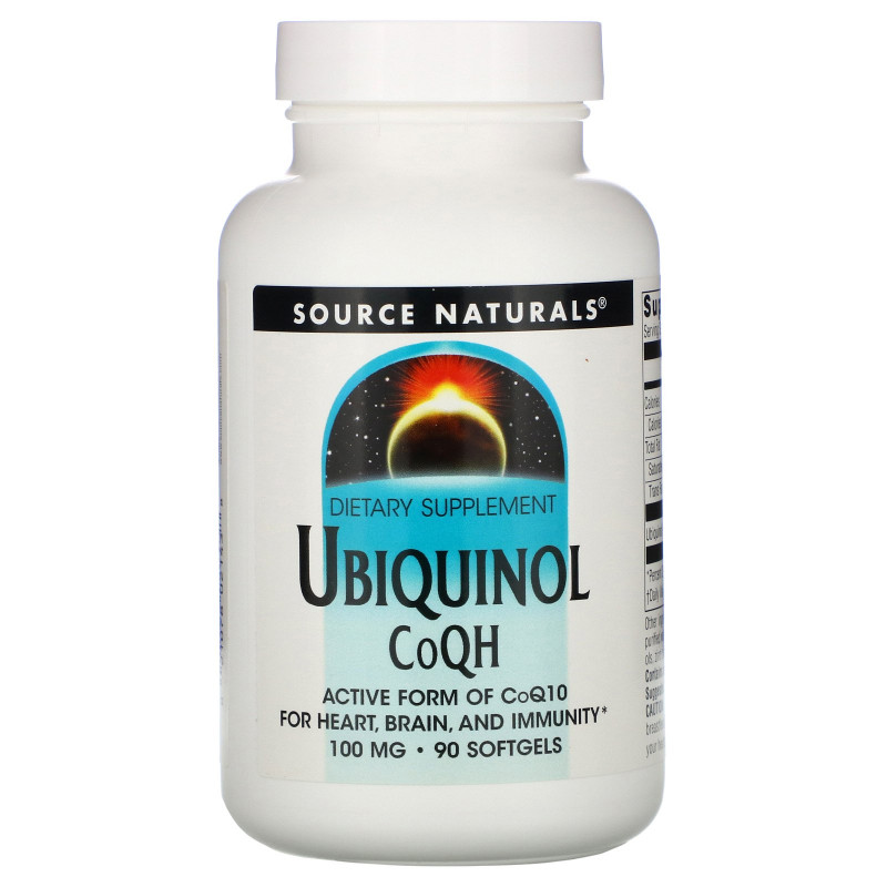 Source Naturals, Убихинол CoQH, 100 мг, 90 капсул