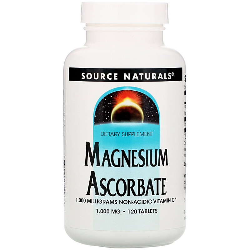 Source Naturals, Магния аскорбат, 1000 мг, 120 таблеток