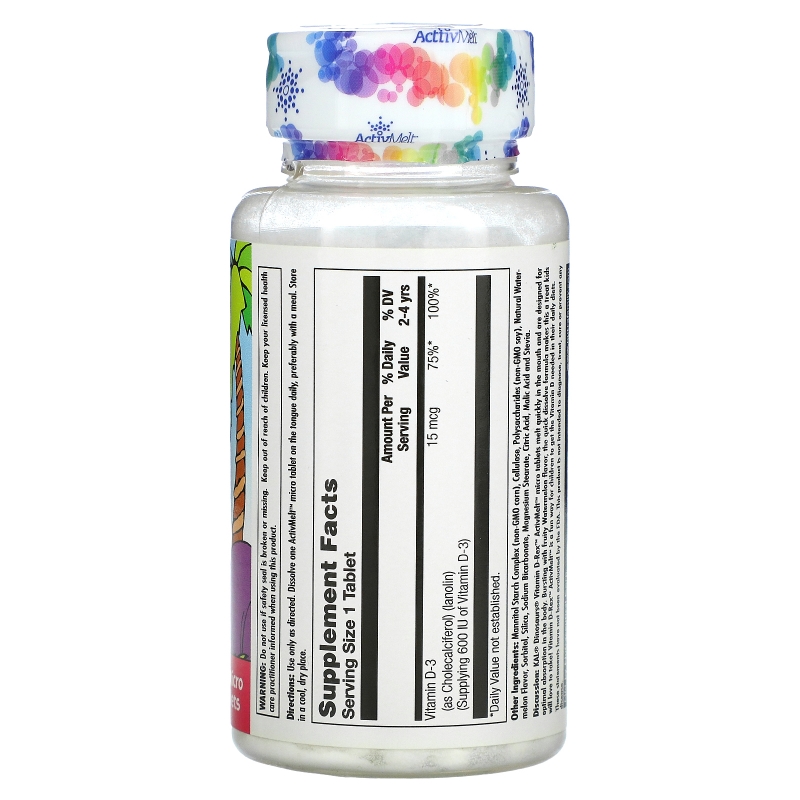 KAL, Vitamin D-Rex, Watermelon, 600 IU, 120 Micro Tablets