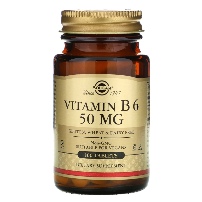 Solgar, Vitamin B6, 50mg, 100 Tablets