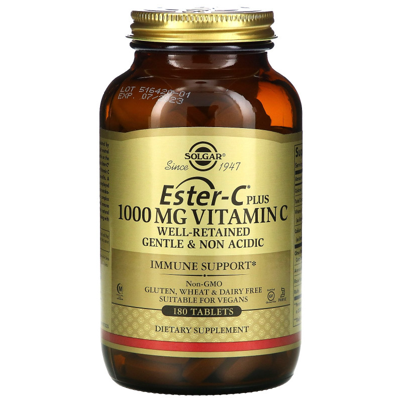 Solgar, Ester-C Plus, Витамин C, 1 000 мг, 180 таблеток
