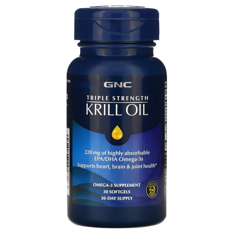 GNC, Triple Strength Krill Oil, 30 Softgels