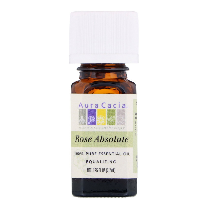 Aura Cacia, 100% Pure Essential Oil, Rose Absolute, .125 fl oz (3.7 ml)