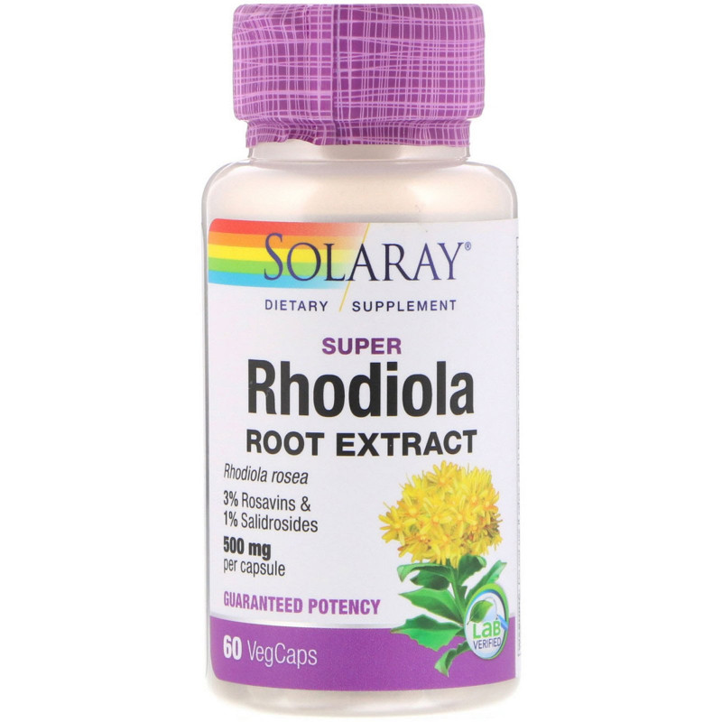 Solaray, Super Rhodiola Root Extract, 500 mg, 60 VegCaps