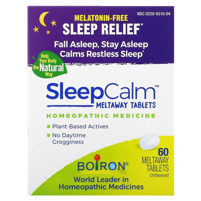 Boiron, Sleep Calm Meltaway Tablets, Unflavored , 60 Meltaway Tablets