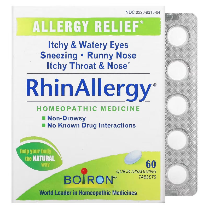 Boiron, RhinAllergy, Allergy Relief, 60 Quick-Dissolving Tablets