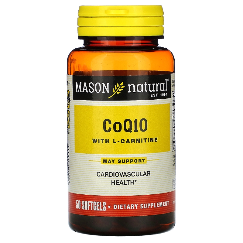 Mason Natural, CoQ10 with L-Carnitine, 50 Softgels