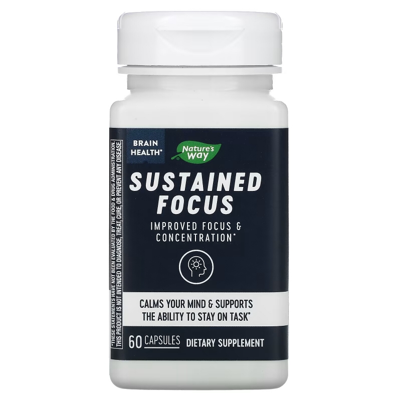 Nature's Way, Brain Health, Sustained Focus, 60 Capsules