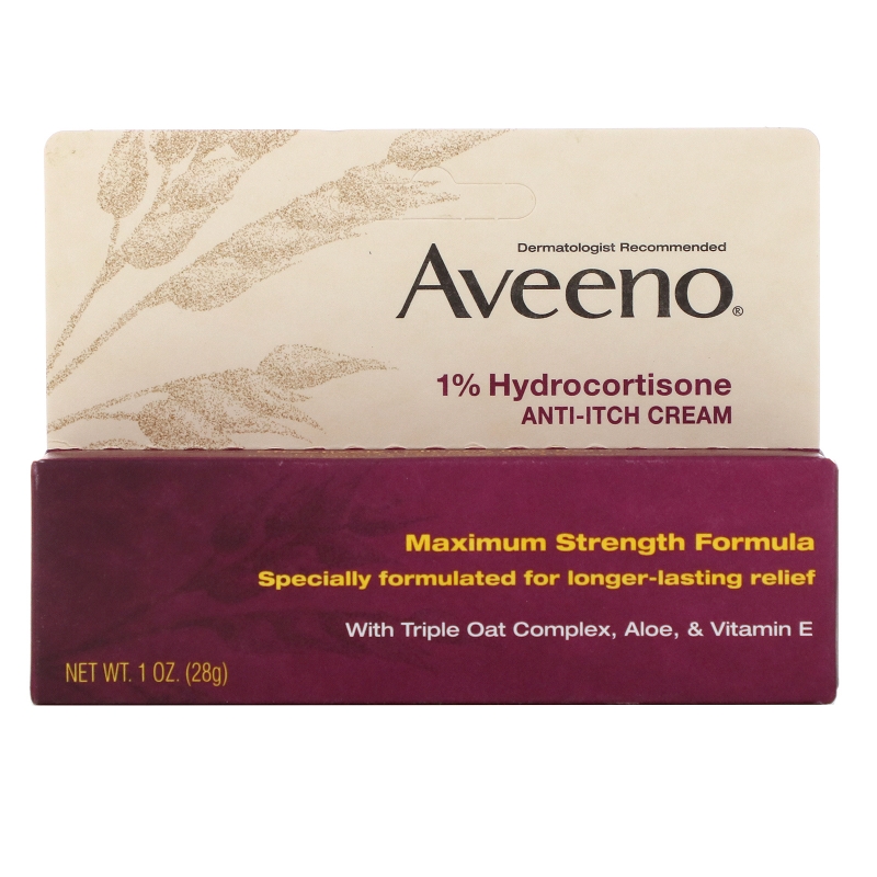 Aveeno Active Naturals 1% гидрокортизон крем анти-зуд 1 унция (28 г)