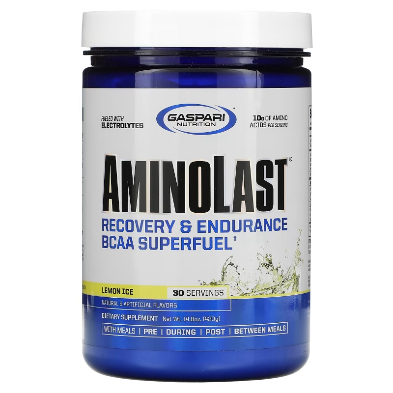 Gaspari Nutrition, Aminolast, Recovery & Endurance BCAA Superfuel, Lemon Ice, 14.8 oz (420 g)