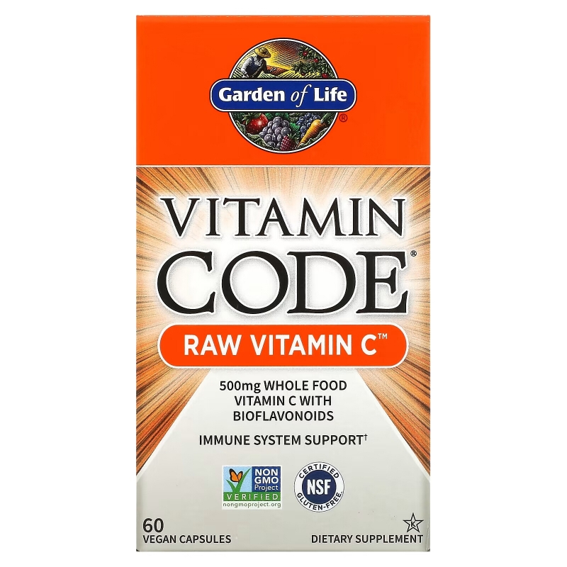 Garden of Life Vitamin Code витамин С из сырых продуктов 60 веганских капсул