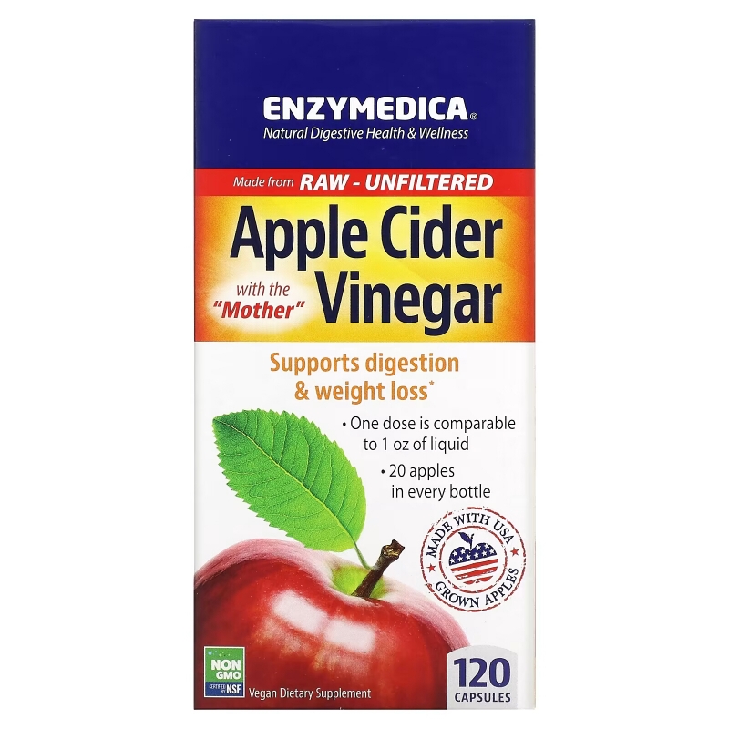 Enzymedica, Apple Cider Vinegar with the Mother,  120 Capsules