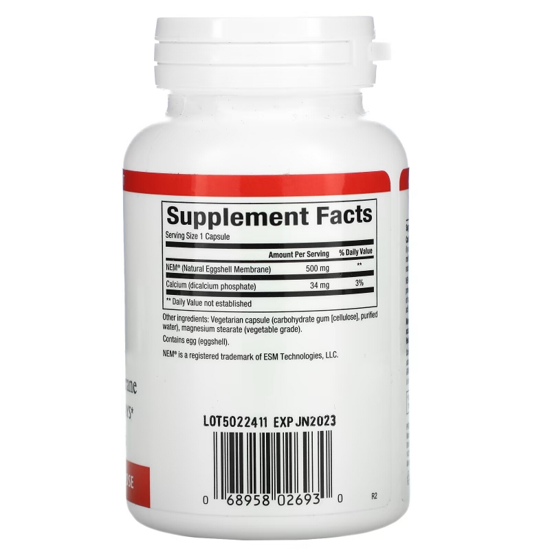 Natural Factors, NEM, Natural Eggshell Membrane, 60 Vegetarian Capsules
