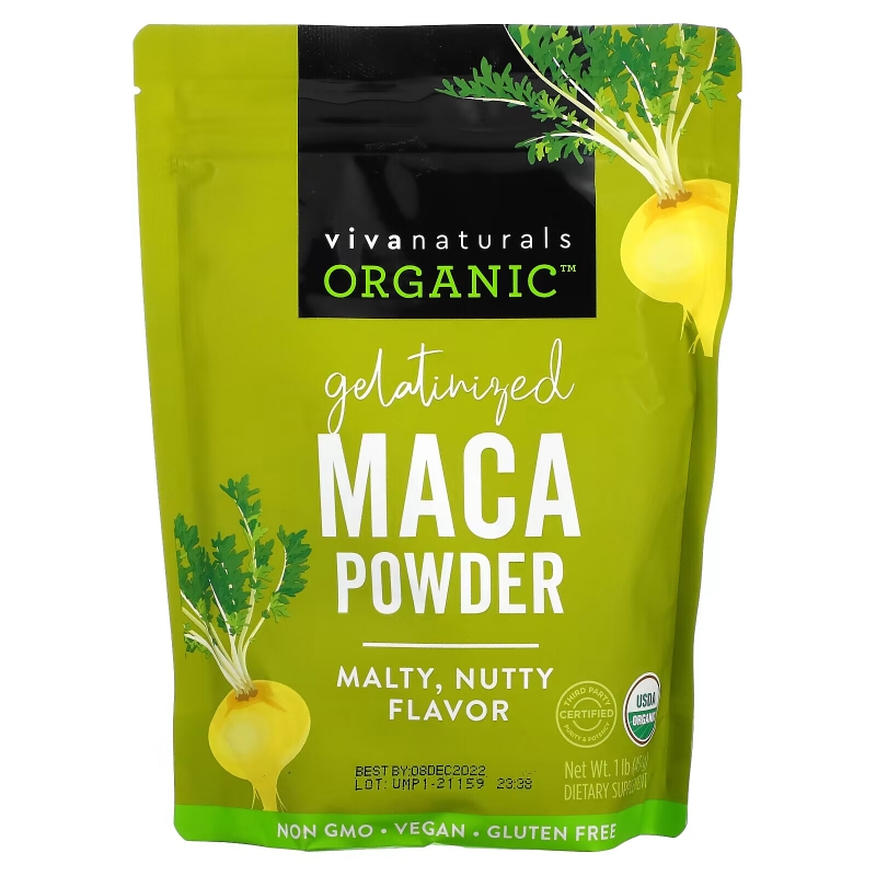 Viva Naturals, Organic Gelatinized Maca Powder, 1 lb (454 g)