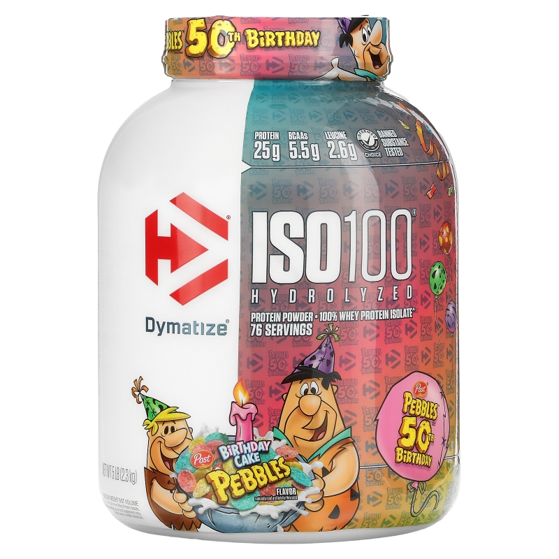 Dymatize Nutrition Dymatize Nutrition, Порошок изолята сывороточного протеина, для занятия спортом,  Birthday Cake, 5 фунт (2.3 кг)