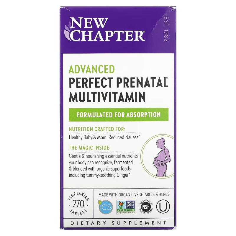 New Chapter, Advanced Perfect Prenatal Multivitamin, 270 Vegetarian Tablets