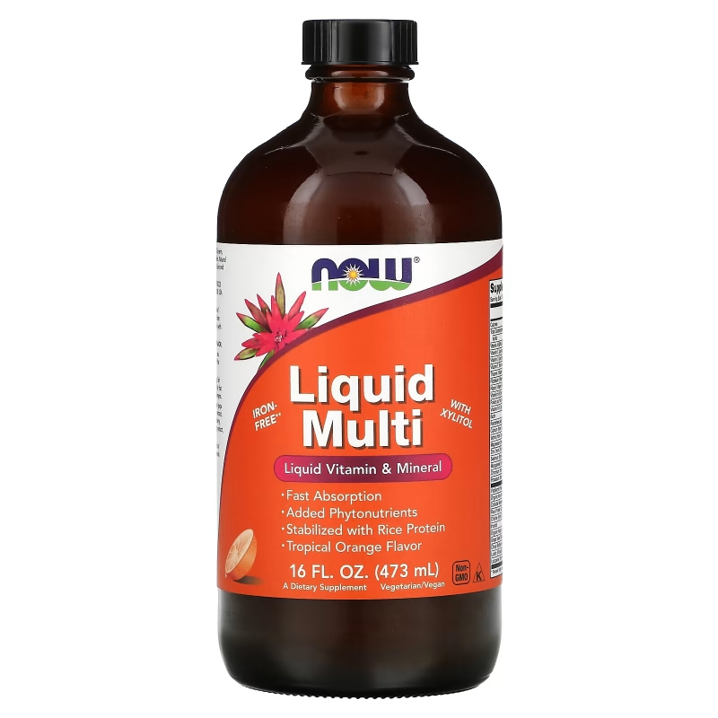 Now Foods Liquid Multi с ароматом тропического апельсина 16 жидких унций (473 мл)