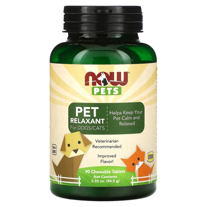 NOW Foods, Now Pets, слабительное для собак/кошек, 90 жевательных таблеток