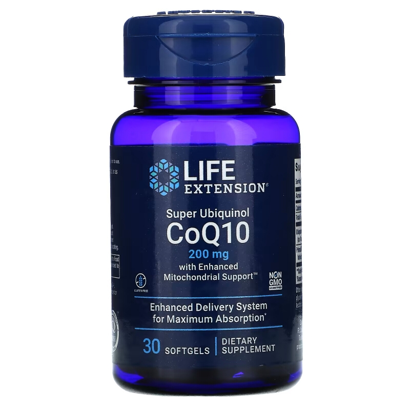 Life Extension, Супер убихинол CoQ10, 200 мг, 30 капсул