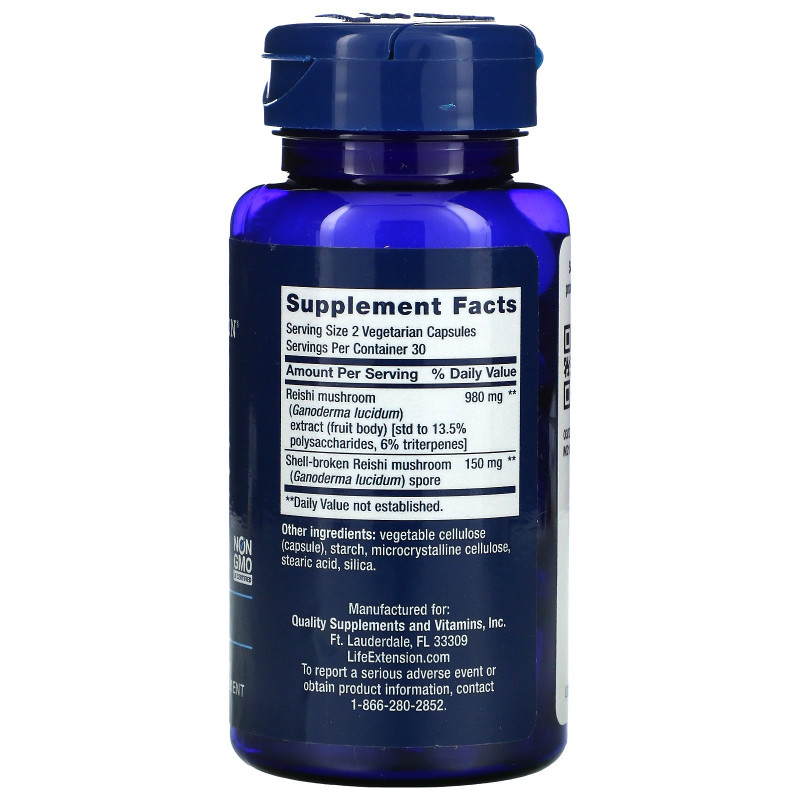 Life Extension Грибной комплекс с экстрактом Рейши 60 вегетарианских капсул