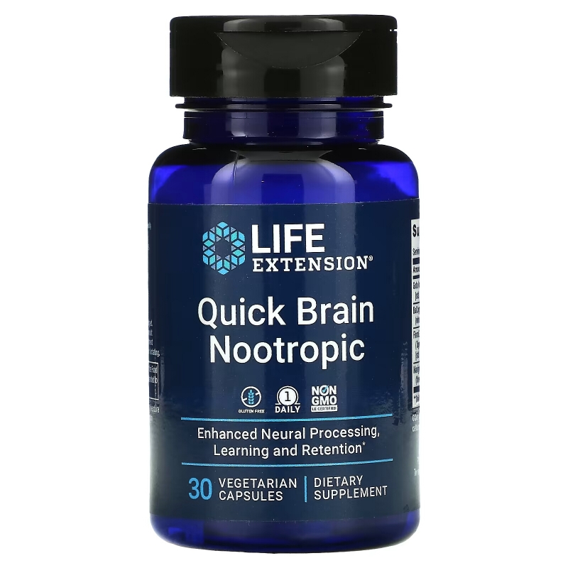 Life Extension, Quick Brain Nootropic, 30 Vegetarian Capsules