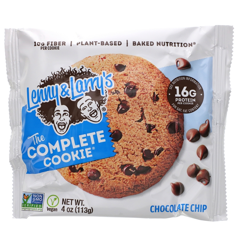 Lenny & Larry's, Complete Cookie, с шоколадными чипсами, 12 шт, одно печенье - 4 унции (113 гр)