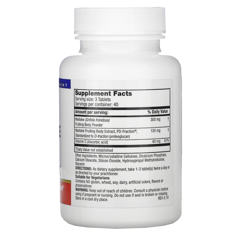 Grifron Maitake Mushroom Wisdom D-фракция майтаке Pro 4X 120 вегетарианских таблеток