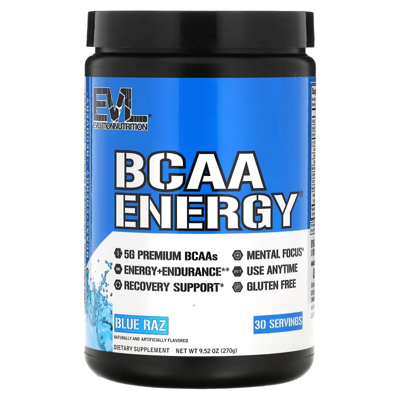 EVLution Nutrition, BCAA Energy, Blue Raz, 9.5 oz (270 g)