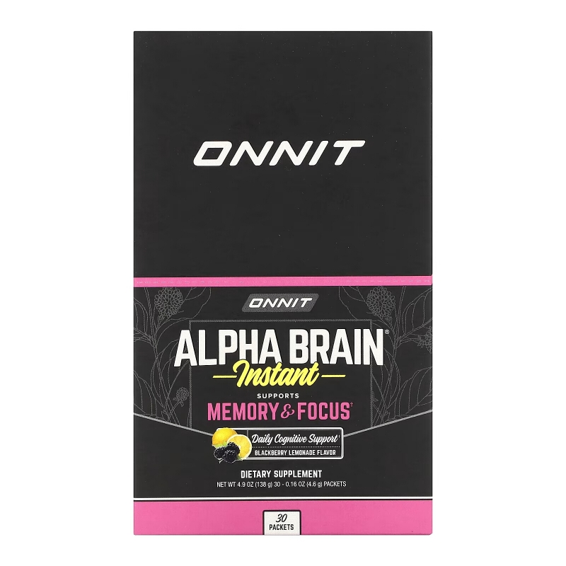 Onnit, AlphaBRAIN Instant, Memory & Focus, Blackberry Lemonade Flavor, 30 Packets, 0.14 oz (3.9 g) Each