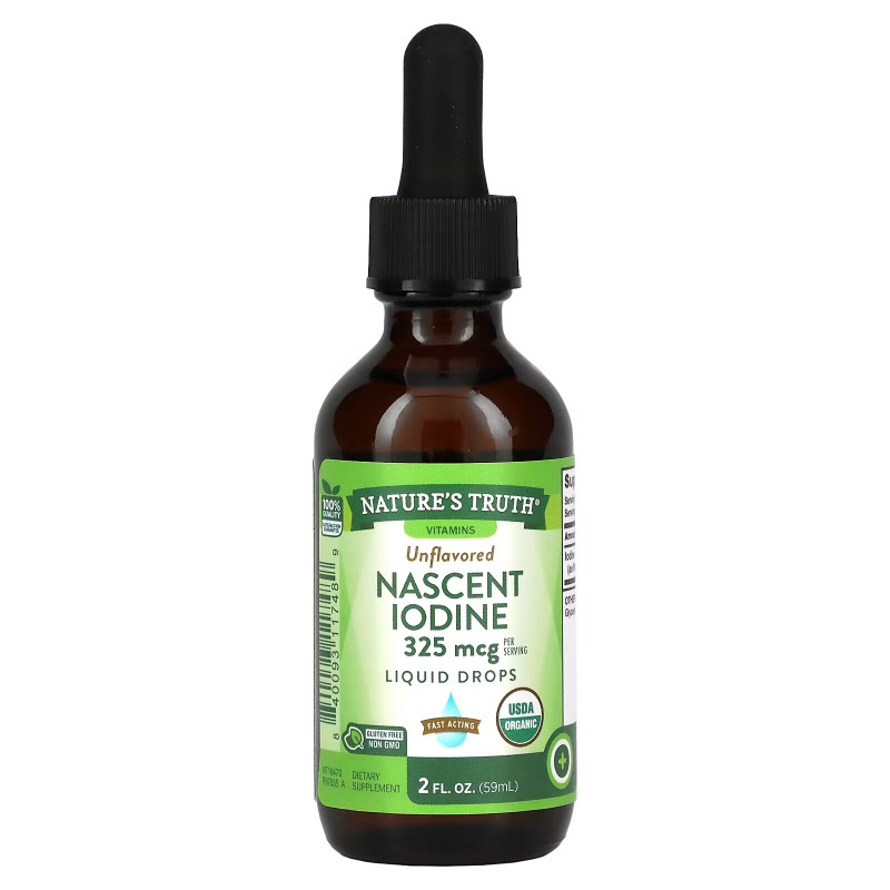 Nature's Truth, Vitamins, Nascent Iodine, Liquid Drops, Unflavored, 325 mcg, 2 fl oz (59 ml)