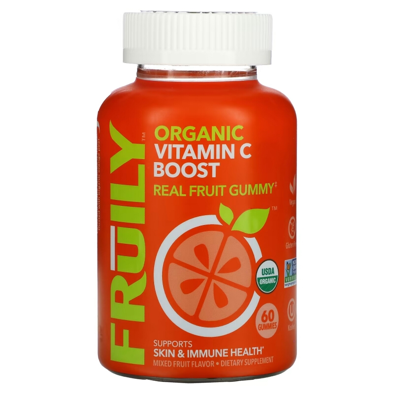 Fruily, Organic Vitamin C Boost, Mixed Fruit Flavor, 60 Gummies