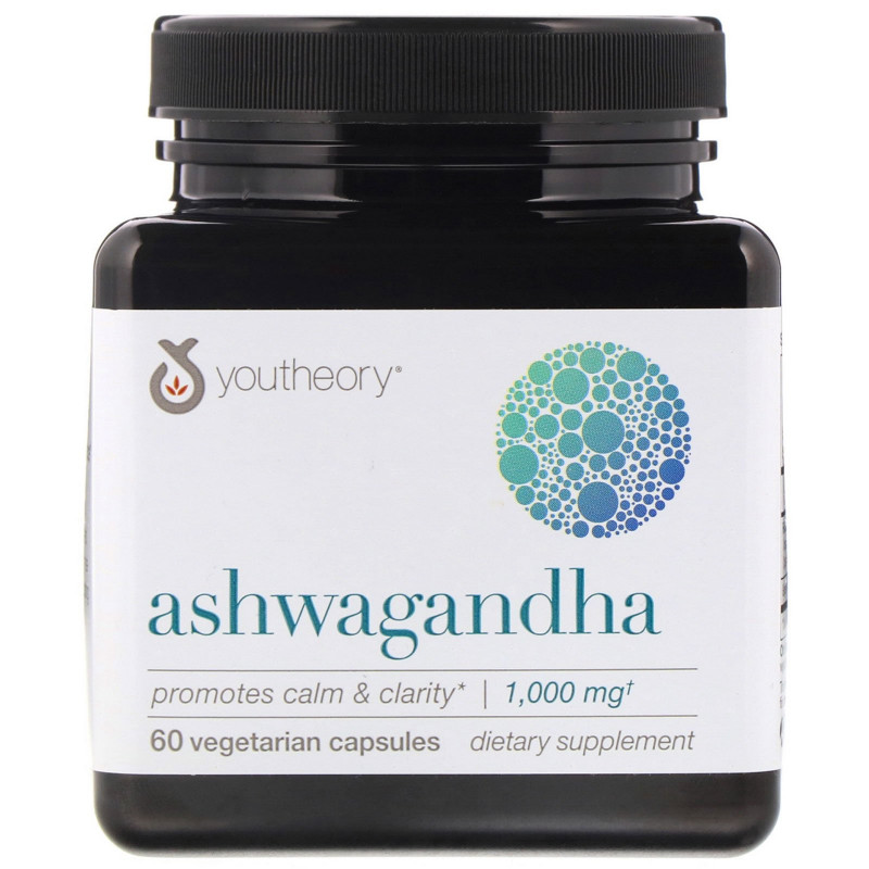 Youtheory, Ashwagandha, 1,000 mg, 60 Vegetarian Capsules