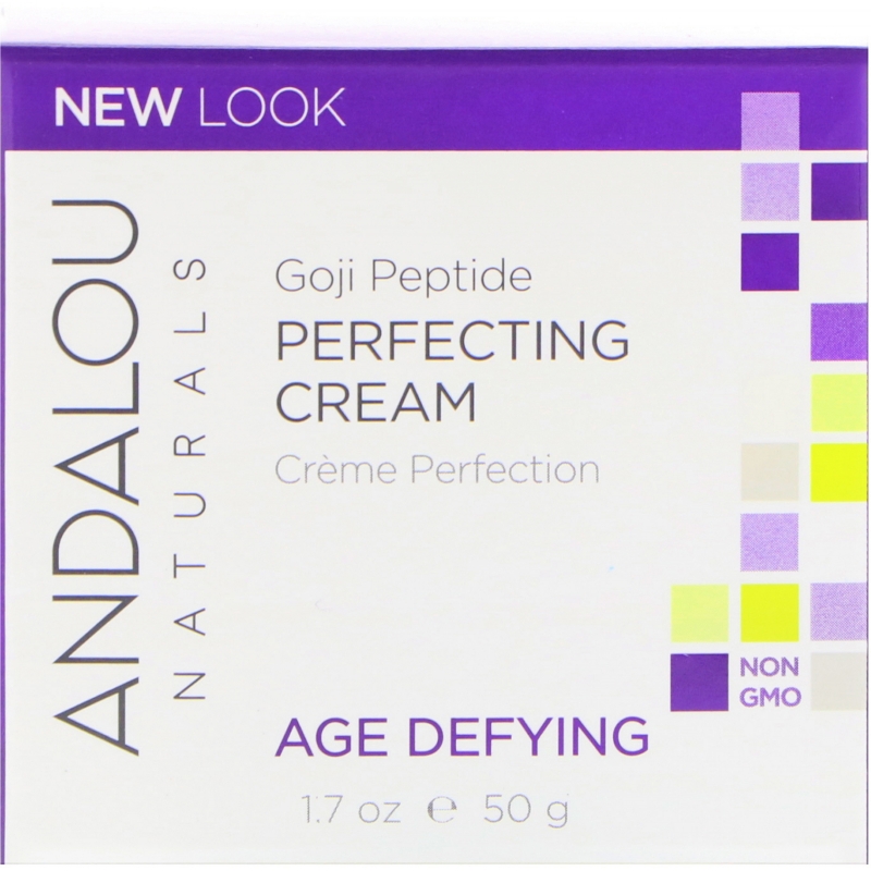 Andalou Naturals Выравнивающий крем с супер годжи и пептидами, антиоксидантный крем для омоложения кожи лица, 17 жидкой унции (50 мл)