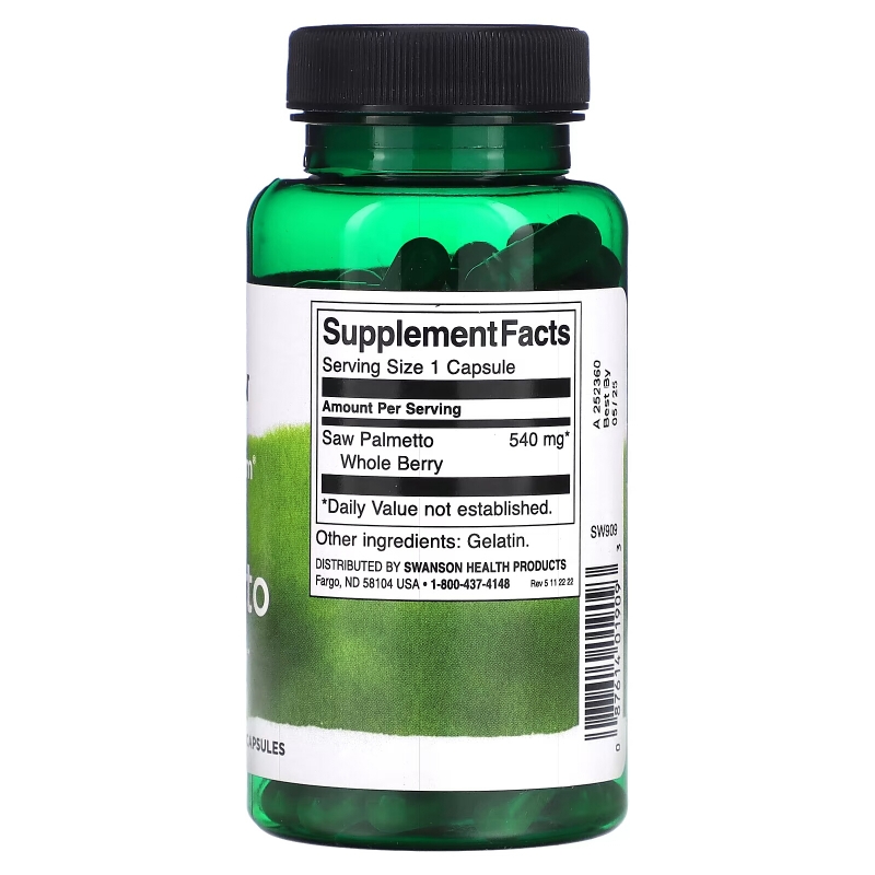 Swanson, Saw Palmetto, 540 mg, 100 Capsules