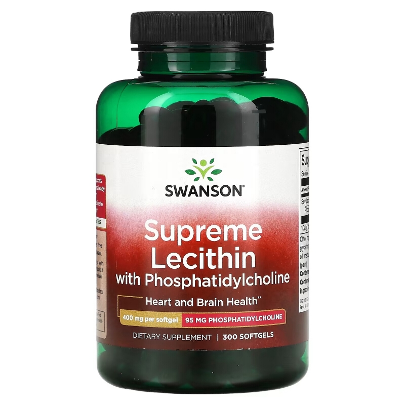 Swanson, Supreme Lecithin with Phosphatidylcholine , 400 mg , 300 Softgels