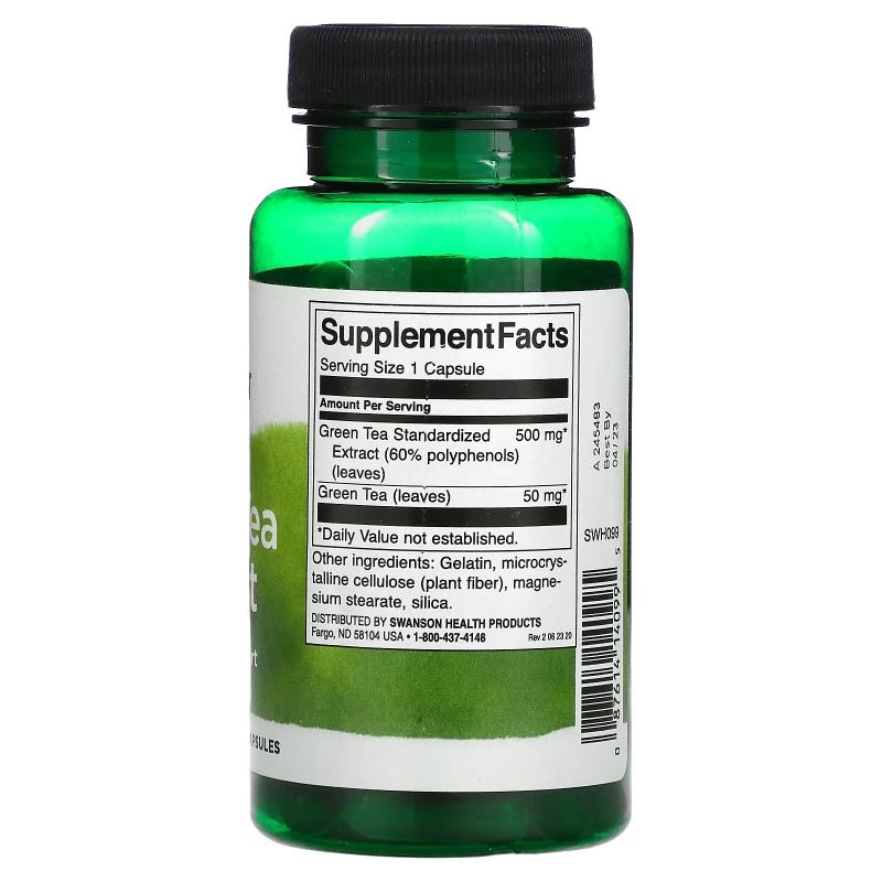 Swanson, Green Tea Extract, 500 mg, 60 Capsules