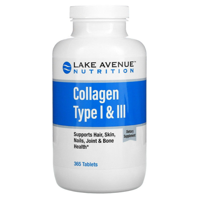 Lake Avenue Nutrition, Hydrolyzed Collagen Type 1 & 3, 1000 mg, 365 Tablets