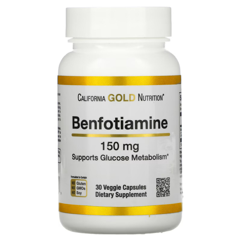 California Gold Nutrition, Benfotiamine, 150 mg, 30 Veggie Capsules